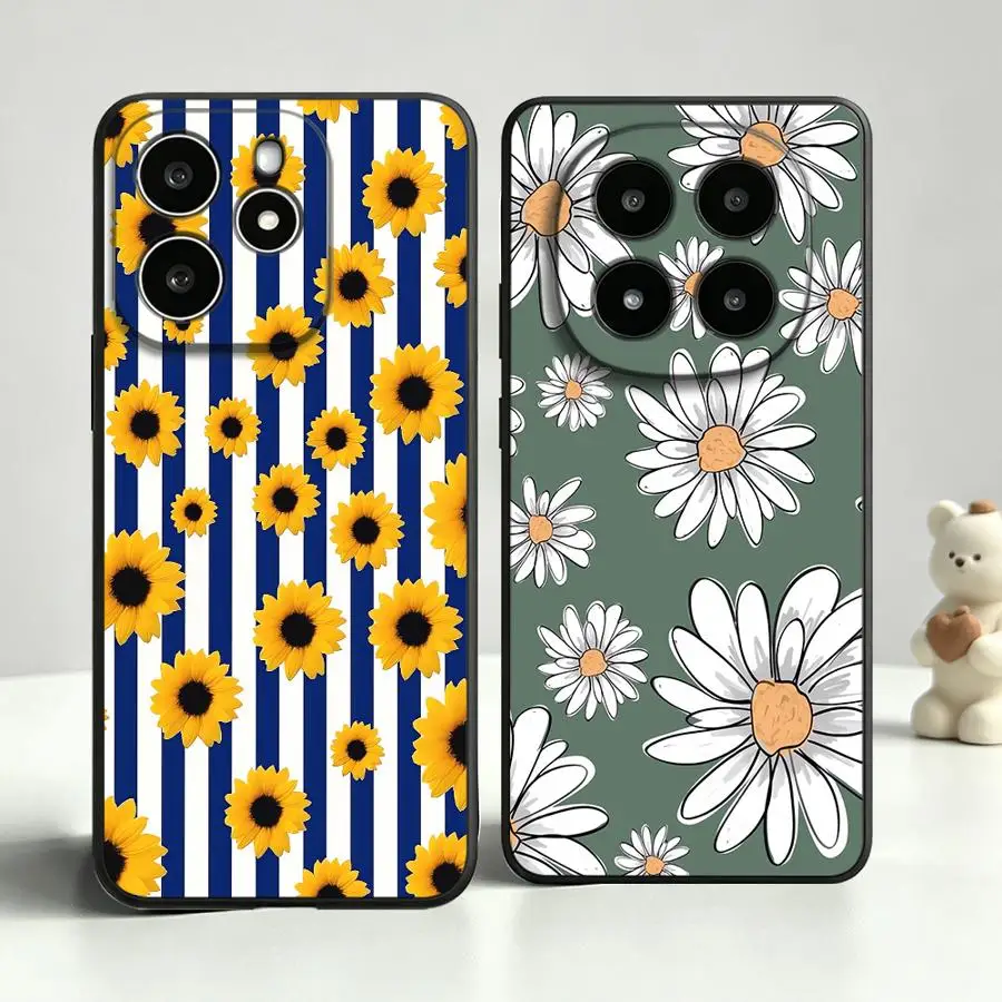 Funda Protectora para Teléfono Xiaomi Redmi Note 15 14C 12 11 12C 13C A7 Pro K80 9 8 A5 A4 13 14 Pro Plus 10 A2 A1 K40 con Diseño de Rayas de Girasol