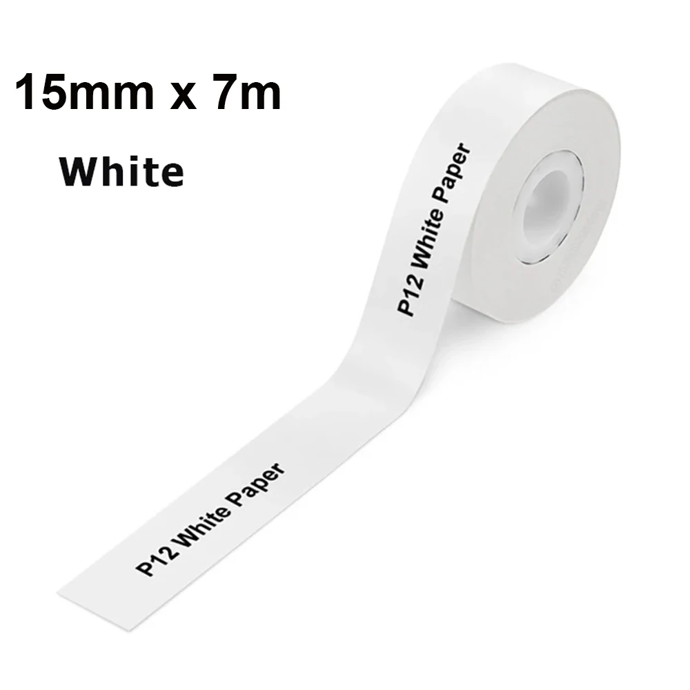 P12 Mini Printer Thermal Label Paper Continus Label Tape 15mm*7m Self Adhesive Sticker for P15 P50 Q30 D30 KingJim LR5C Machine