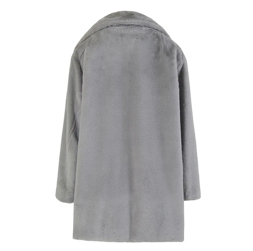 New Woolen Women's Mid-length Casual Jacket Fashion Solid Color Loose Plush Coat Imitation Fur Coat  Autumn and Winter Wear