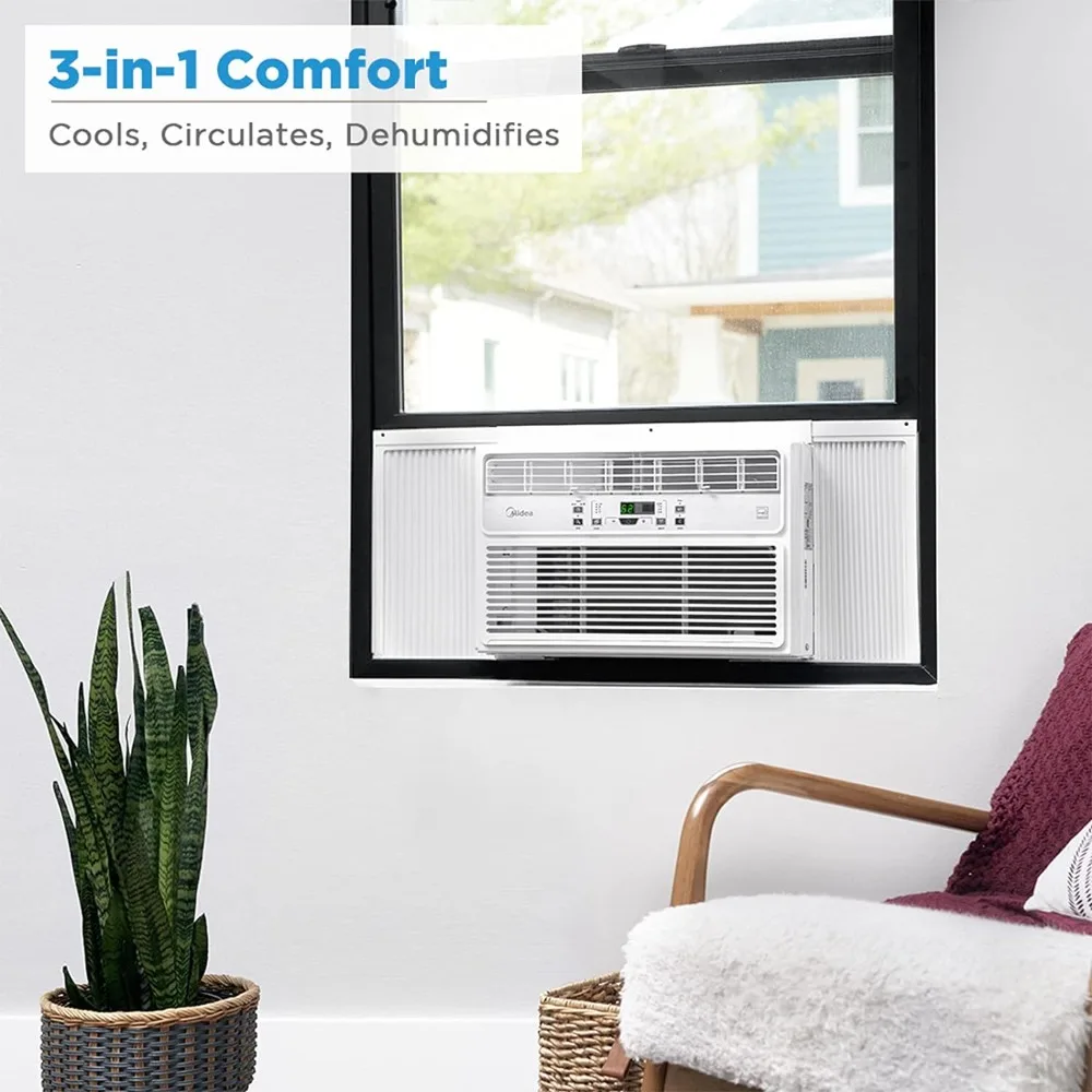 Window Air Conditioner, Dehumidifier and Fan - Cool, Circulate and Dehumidify up to 250 Sq. Ft, Reusable Filter,