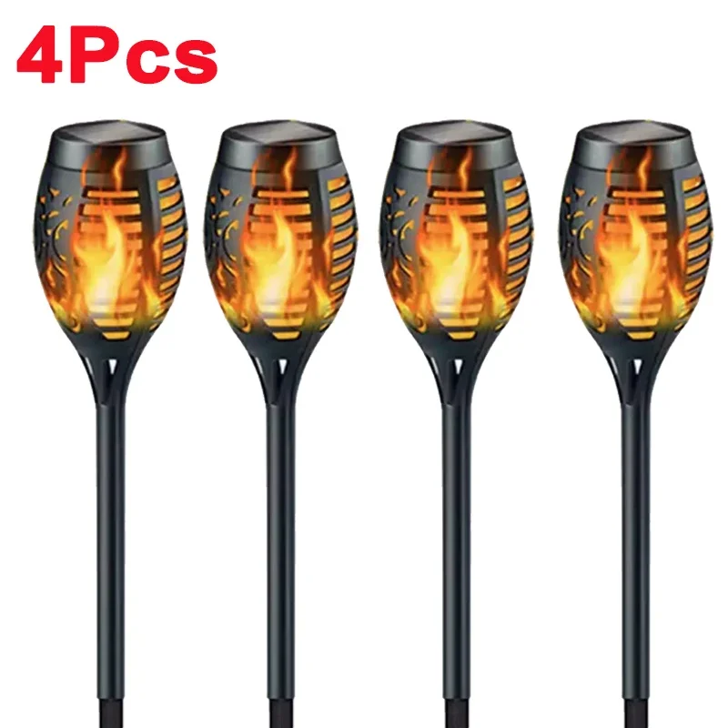 1/2/4/6/8/10 Stuks Solar Flame Torch Lights Flikkeren Licht waterdichte Tuin Decoratie Outdoor Gazon Pad Yard Patio Vloerlampen