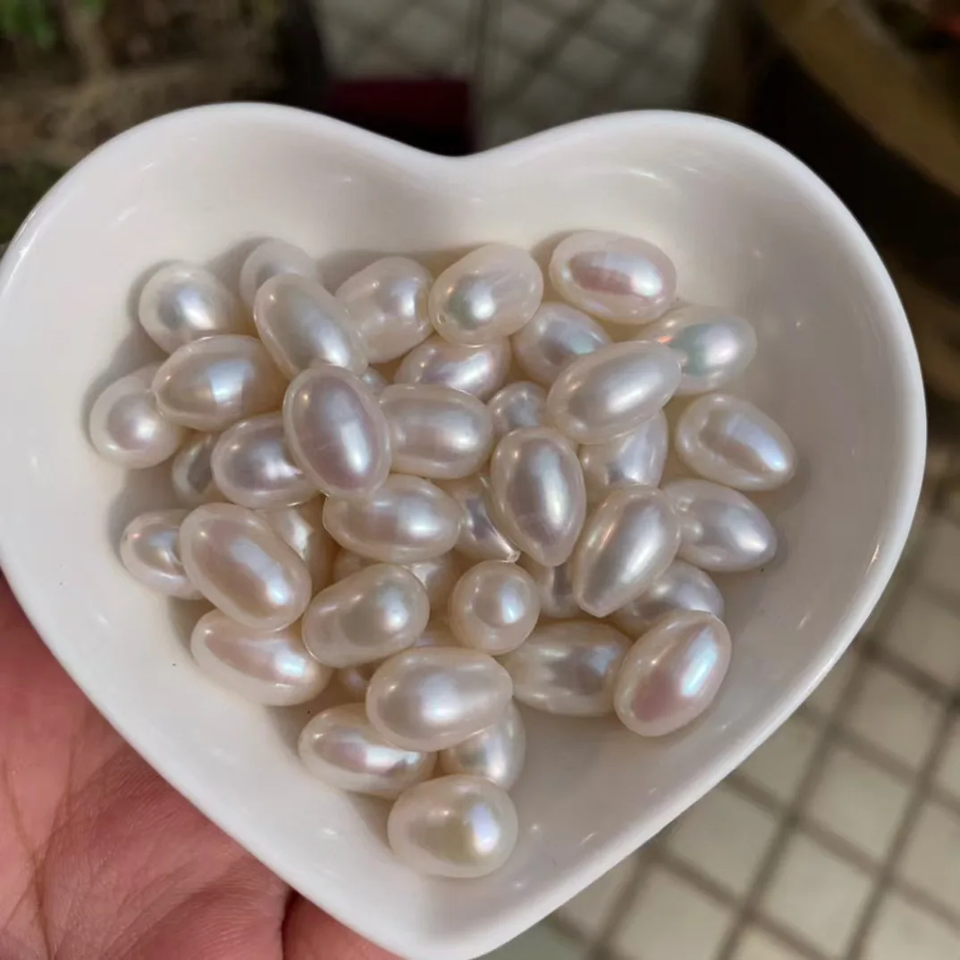 

5-11mm Half Drilled Drop Natural Pearls 3A Cultured White Oval Pearl Beads for Jewelry Making DIY Accessories Craft Earrings