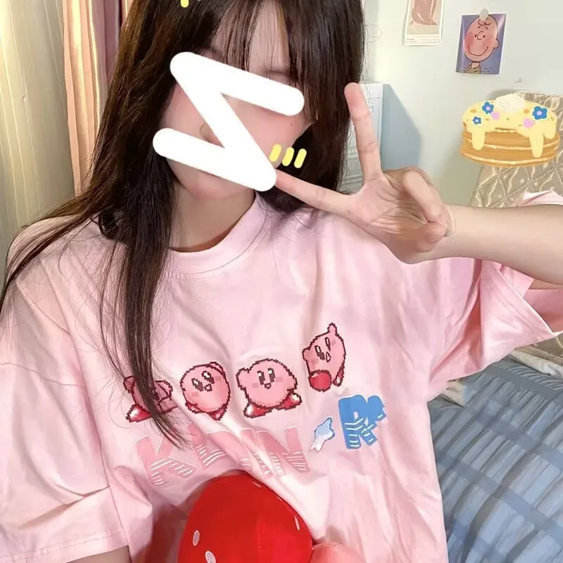 

Розовые футболки из 100% чистого хлопка, новые летние забавные милые футболки с короткими рукавами и графическим принтом, свободные универсальные женские топы