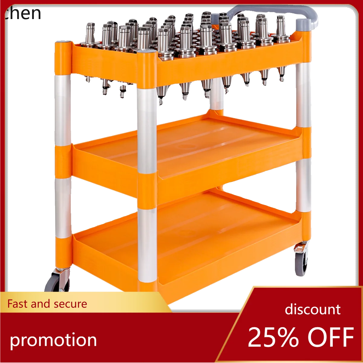 

YFY plastic flatbed tool cart, machining center tool holder cart, silent tool cart