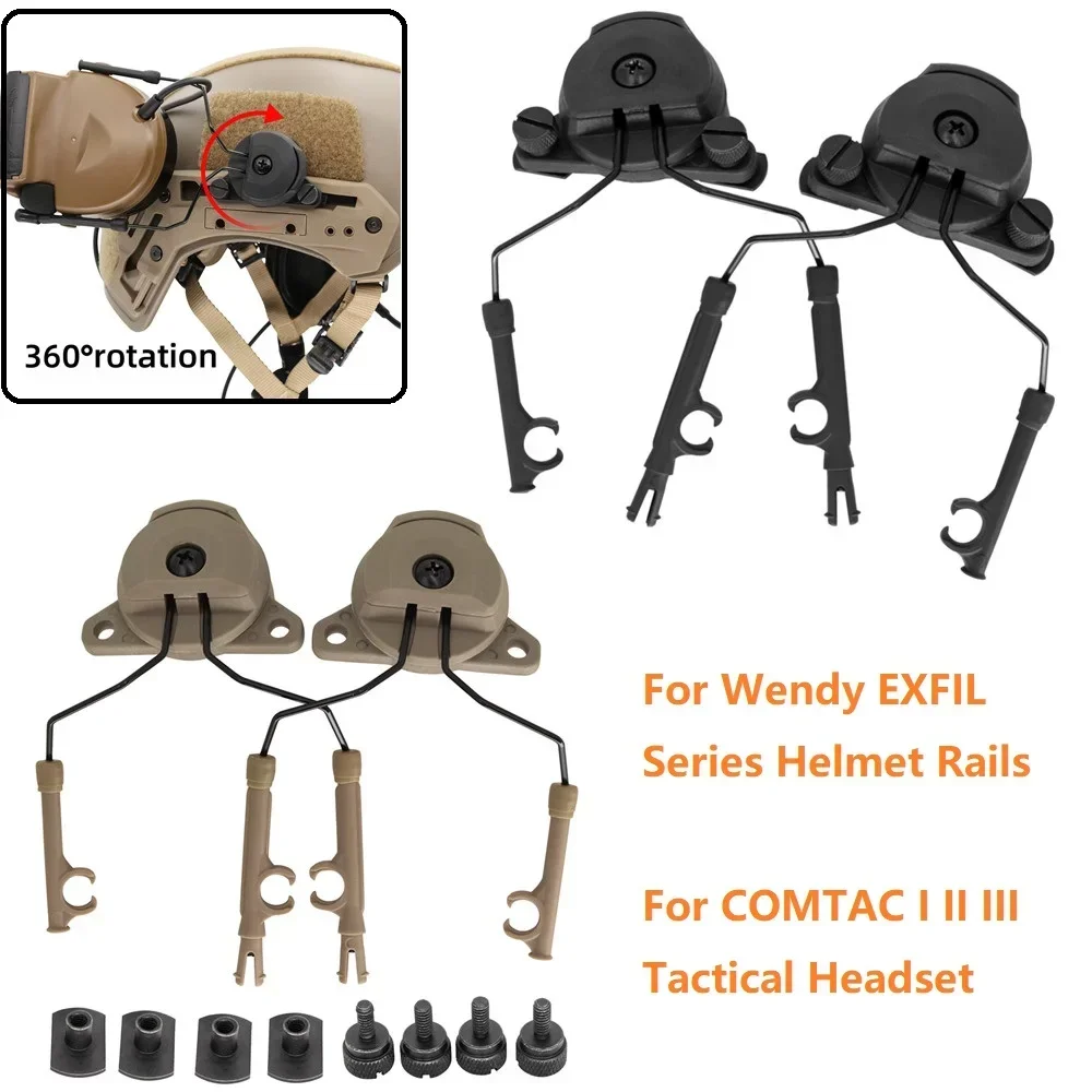 Braket Headset Airsoft menembak taktis, Headset taktis seri Wendy EXFIL helm rel untuk COMTAC I II III Headset taktis