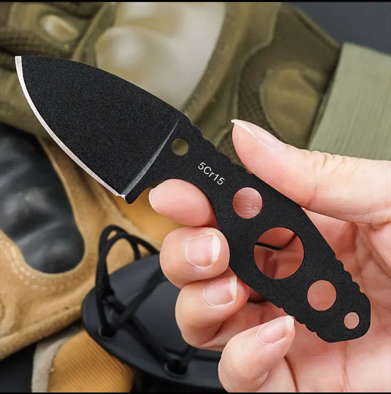 Outdoor Small Straight Knife Integrated Handle Camping Survival Knife EDC Tool Pocket Open Express Fishing Knife