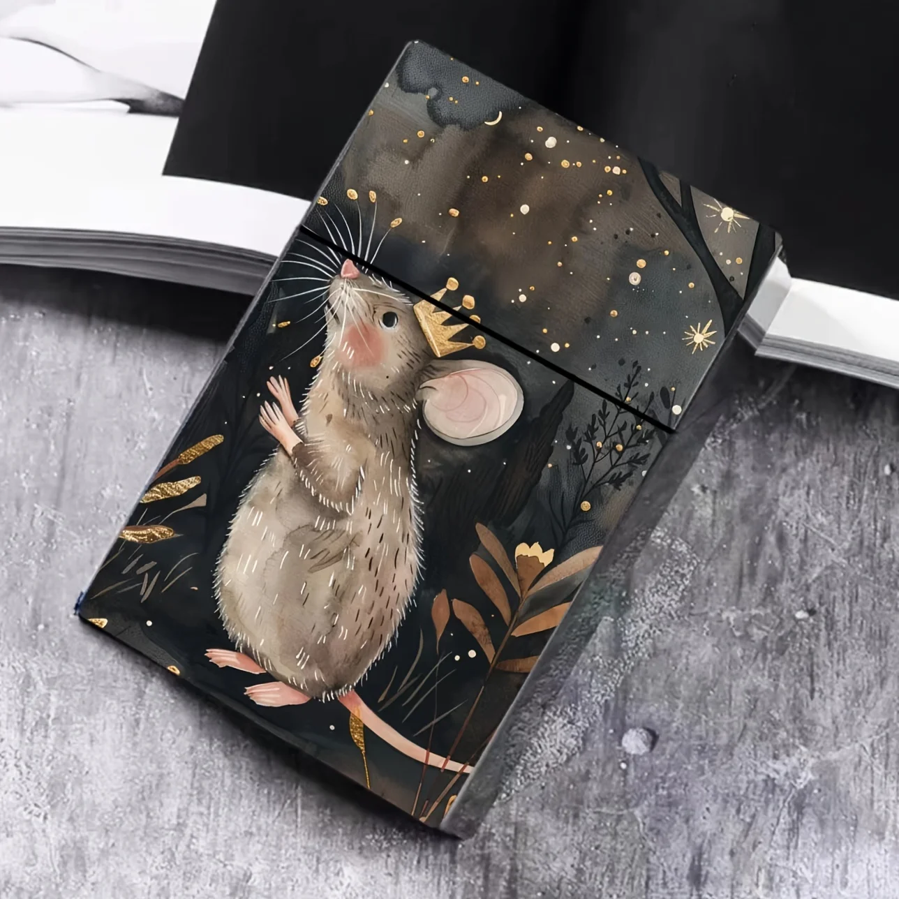 Women's With Animal Pattern 84MM Size  Moisture And Pressure Resistant Personalized Portable Storage Cigarette Boxes