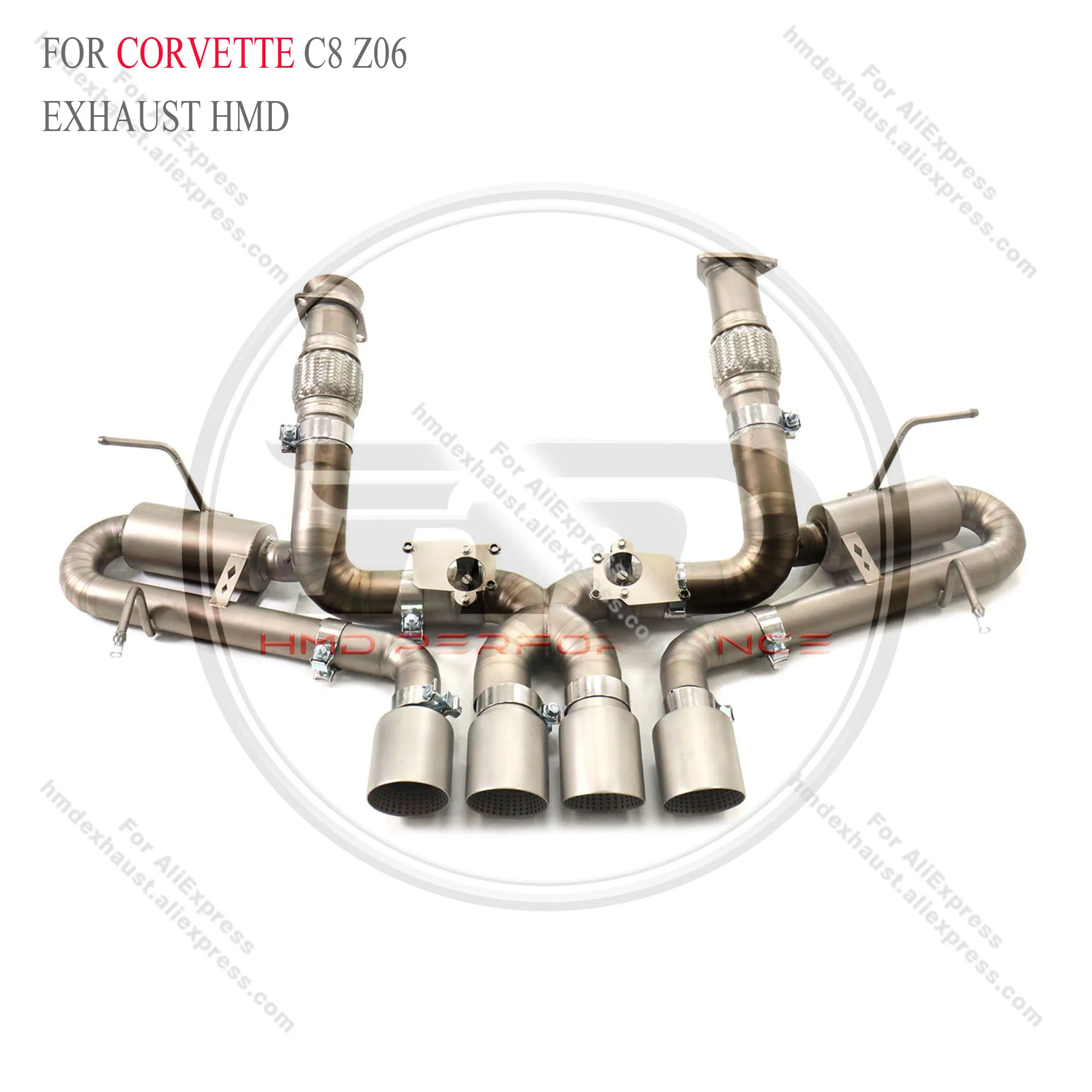 

【HMD Titanium】Corvette C8 Z06 Выхлопная система Catback с приводом клапана OEM | Пескоструйная обработка, 65% снижение веса | Дино