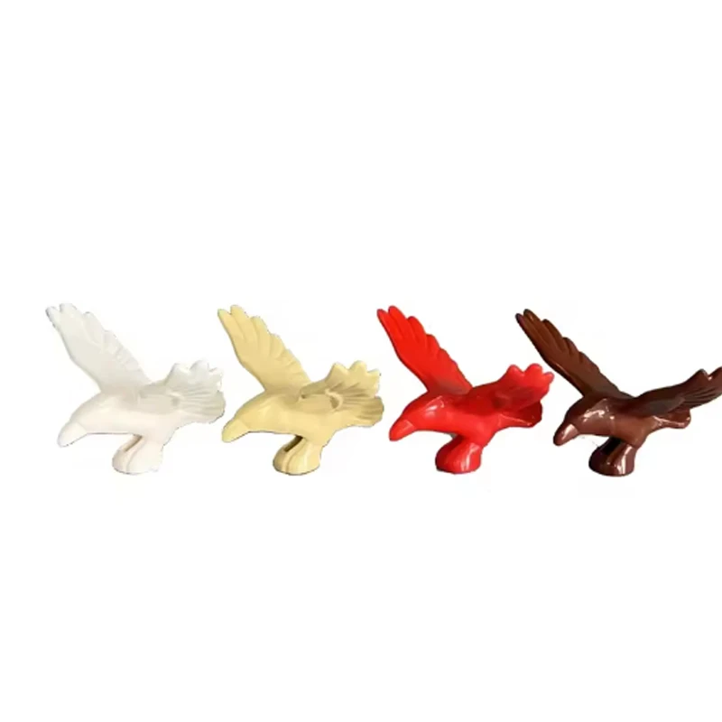 MOC Tier-Szenen-Bausteine Katzen Hunde Schafe Schweine Hühner Adler Papageien Delfin Zoo Zubehör DIY Spielzeug Bausteine T14