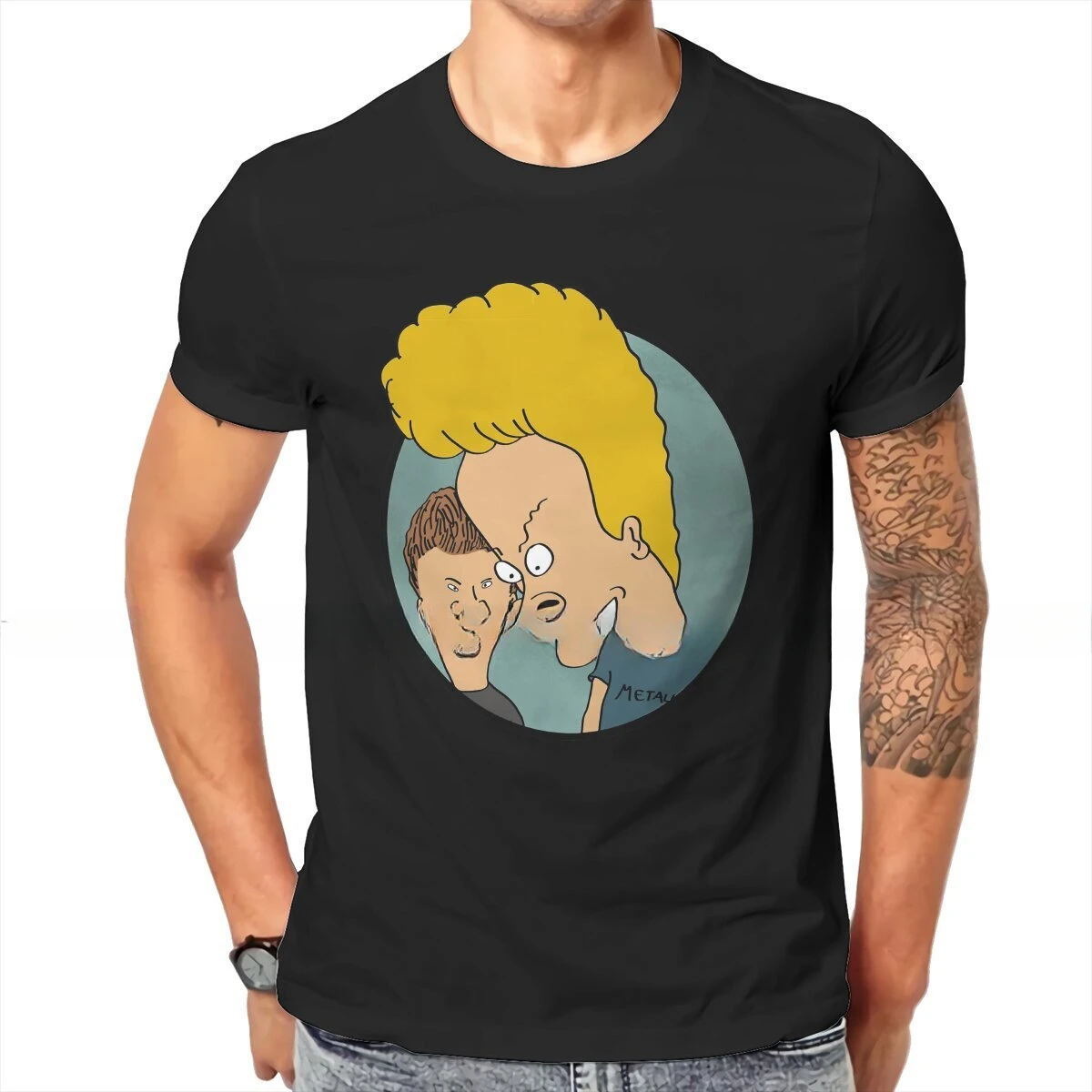 

Модная уличная одежда с надписью Beavis и Butthead, забавная саркастическая мультяшная забавная Мужская футболка, мужская одежда из полиэстера, блузы T для мужчин