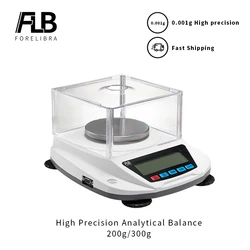 Bilancia da laboratorio di precisione da 200g 300g 1mg bilancia analitica elettronica gamma di conteggio dell'equilibrio da cucina per alimenti compatti