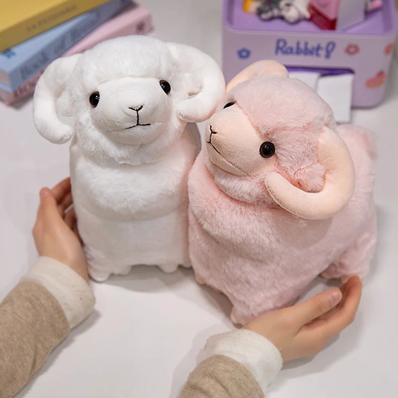 Creative 25/35/45cm Simulation Animals Sheep Dolls White Pink Toys Funny Girls Boys Cartoon Comfort Baby Girls Birthday Gifts