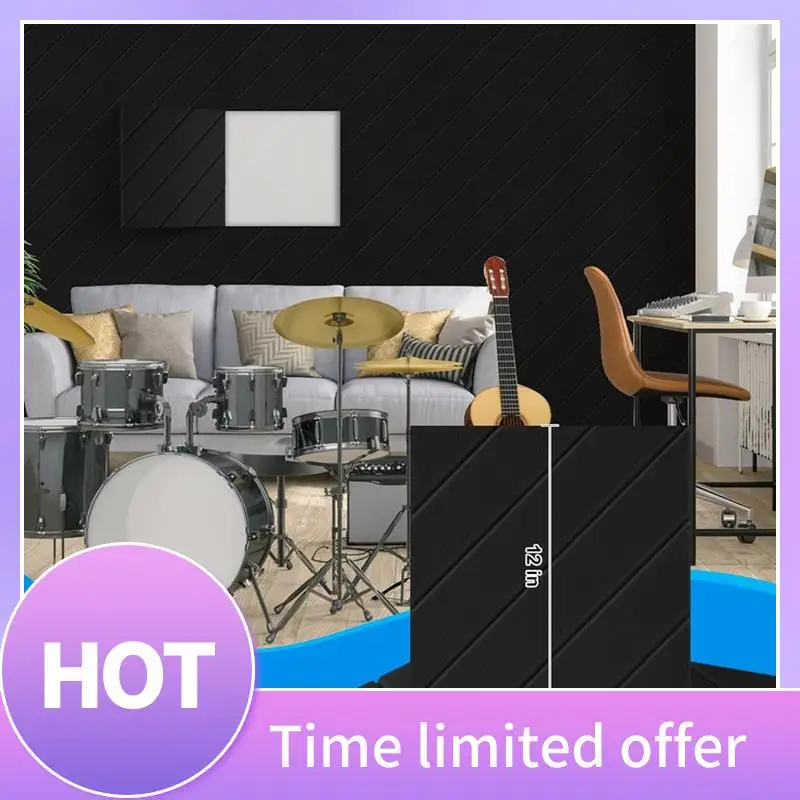 

ABXI 12 Pack Soundproof Foam Panels 12X12x0.4 Inch, Self Adhesive Acoustic Foam Panels For Acoustic Treatment