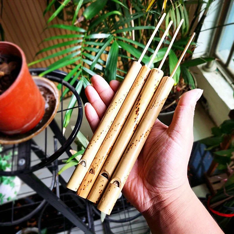 4Pcs Thailand Specialty Bamboo Flute Bird Whistle Handcrafted Simulation Bird Call Nostalgic Miniature Mouth Blown Whistle