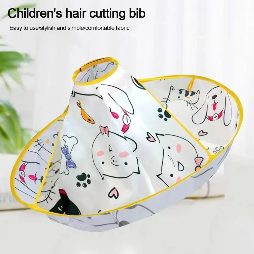 Colorful Kids Hair Cutting Cape Foldable Cloak Umbrella Hair Cutting Gown Waterproof Reusable Hairdresser Apron Home Haircut