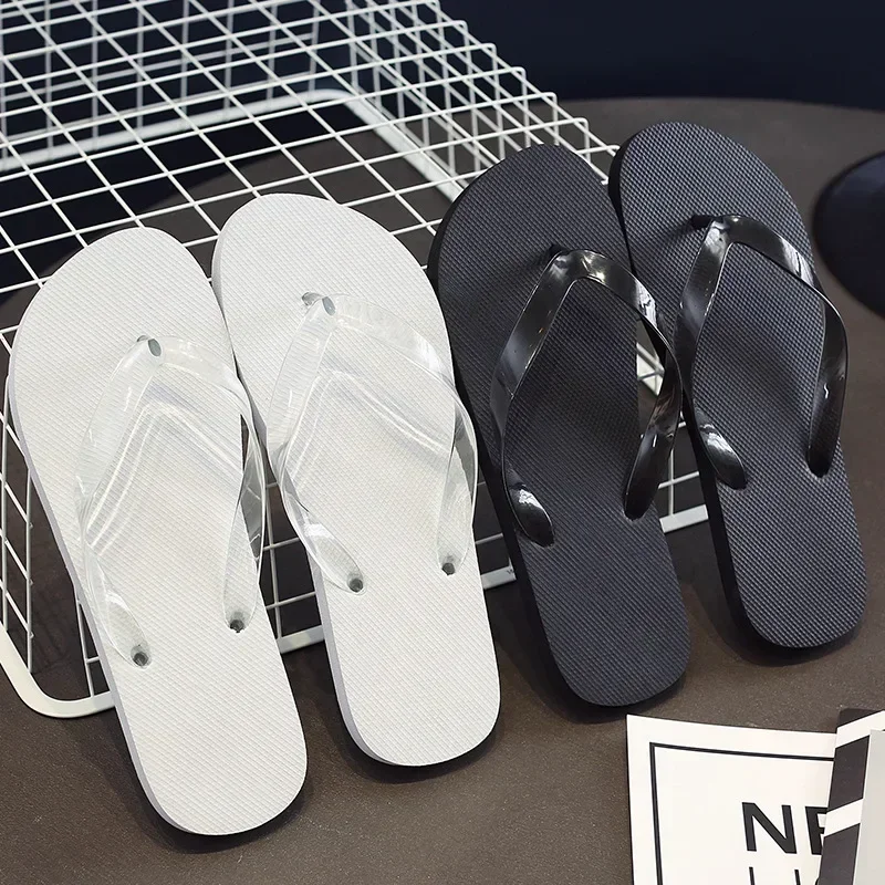 Casual Flip flops Men's Beach Shoes Men's Solid Color Non-slip Slipper Slippers Men's Trendy Sandals Men Shoes Flip Flops Men