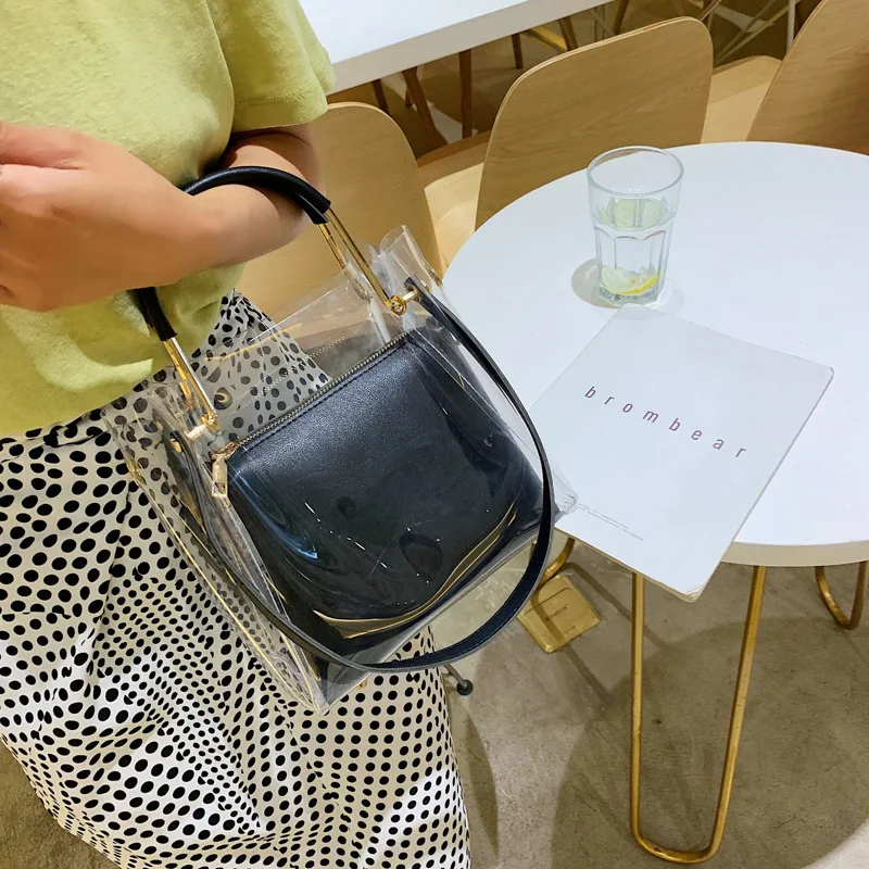 Transparent Summer Jelly Messenger Bag PVC Korean Cute Crossbody Bag Luxury Portable Shoulder Bag Fashion Western Style Handbag