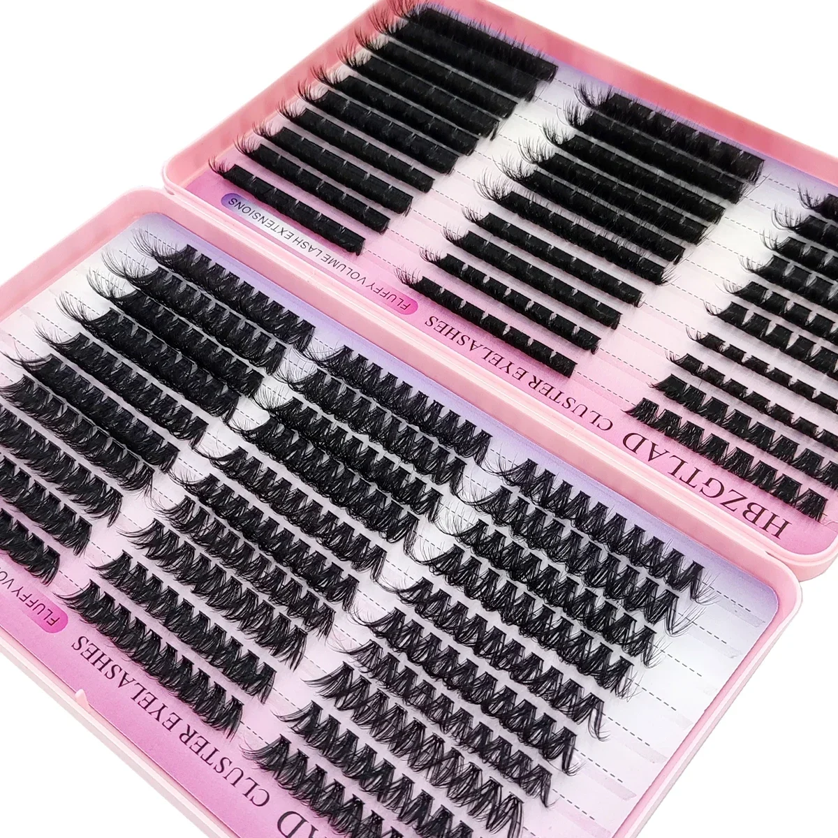 HBZGTLAD Neue 60D-200DMix 5D Flauschige Einzelwimpern-Cluster-Verlängerungen, Falsche Wimpern für DIY-Zwecke zu Hause, Cluster-Make-up-Wimpernwerkzeuge