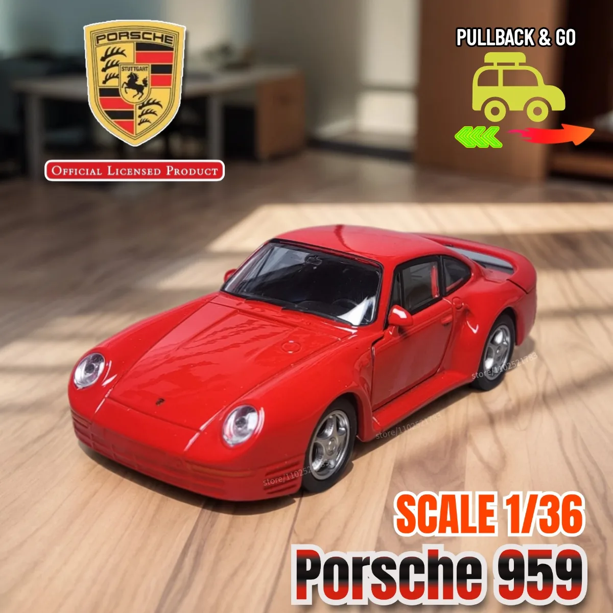 

1/36 Pullback Toy Car Model Porsche Jeep VW Official Licensed Alloy Diecast Vehicle Scale Replica Xmas Gift Kid Boy Toy