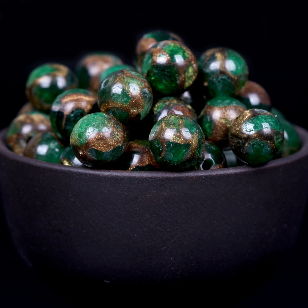 ธรรมชาติ Multicolor Cloisonne ลูกปัดหินรอบหลวม Spacer ลูกปัดสำหรับเครื่องประดับ DIY สร้อยข้อมือทำด้วยมือ4/6/8/10/12มม.