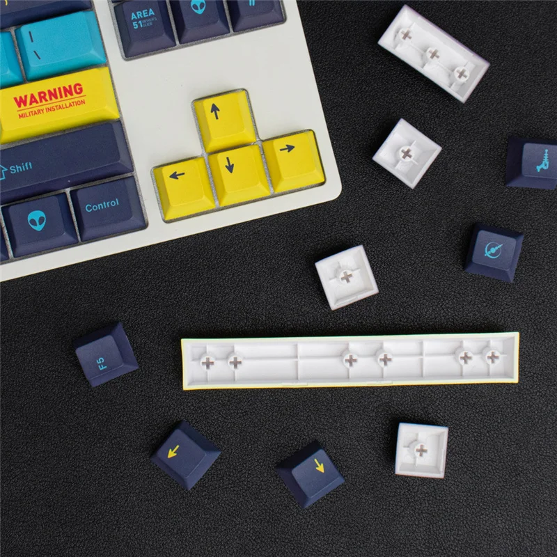 Imagem -05 - Keycaps Estrangeiros do Perfil de Cereja Gmk 130 Chaves Pbt Tintura Sub Keycap para Teclado Mecânico Keycaps Personalizados