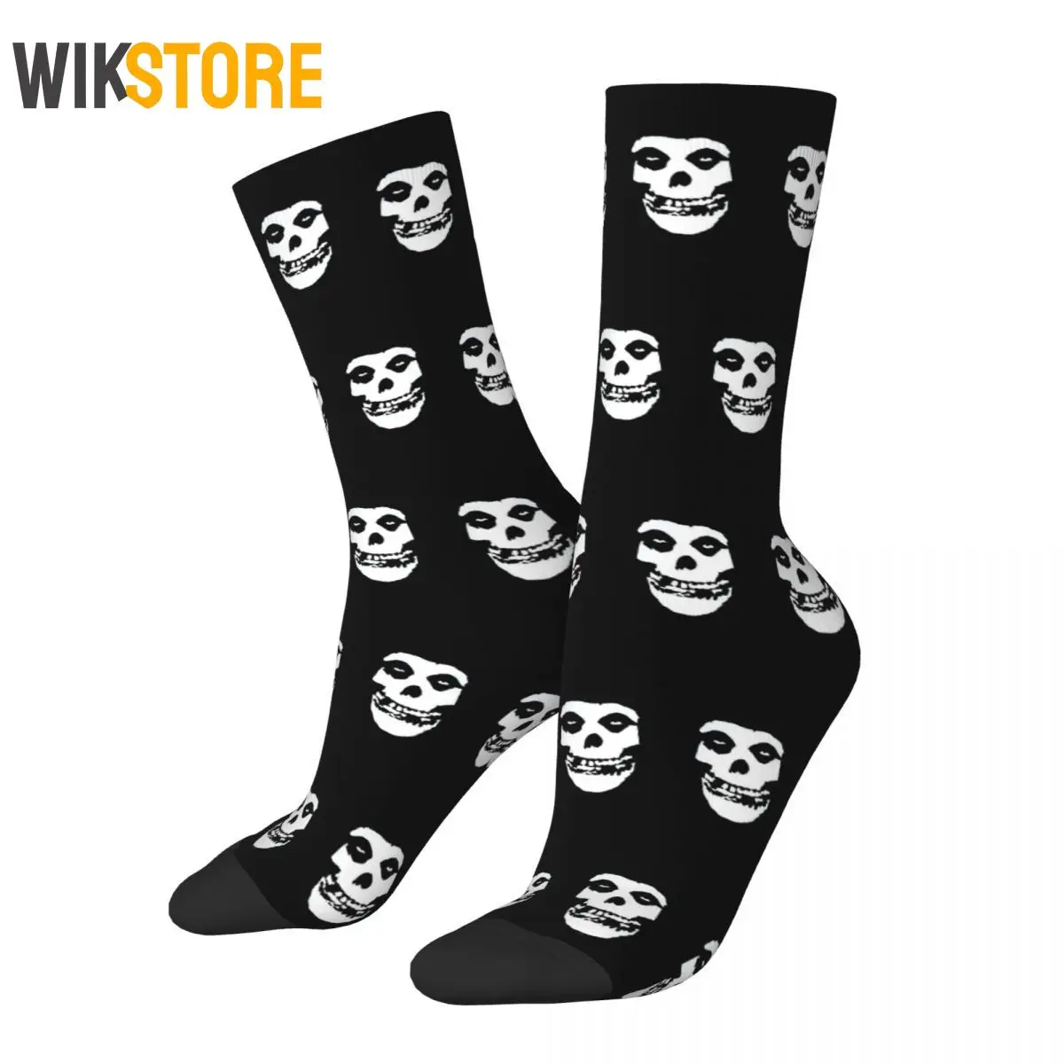 Misfits-Chaussettes de basket-ball absorbant la transpiration pour hommes et femmes, chaussettes crânes, respirantes et mignonnes, mode