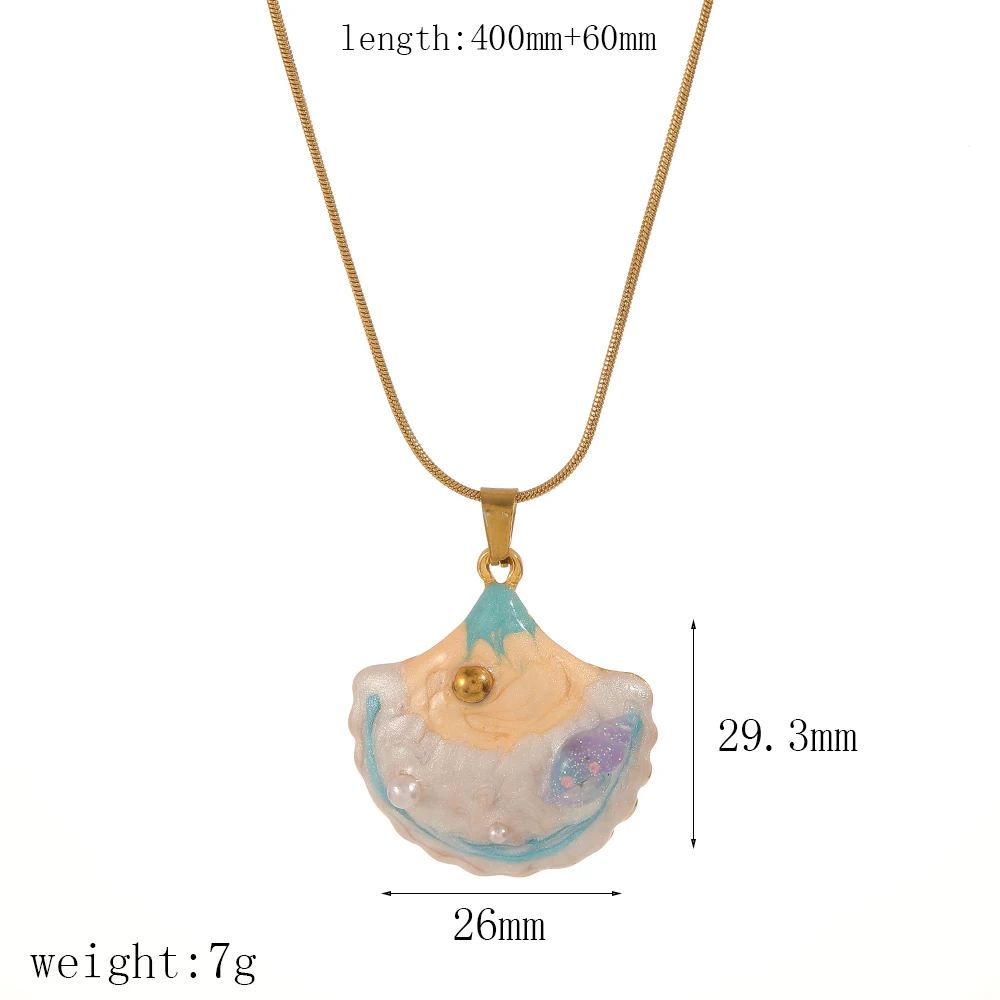 Stainless Steel Enamel Graffiti Cute Pendants Necklace for DIY Fashion Jewelry Making Necklace Wholesale