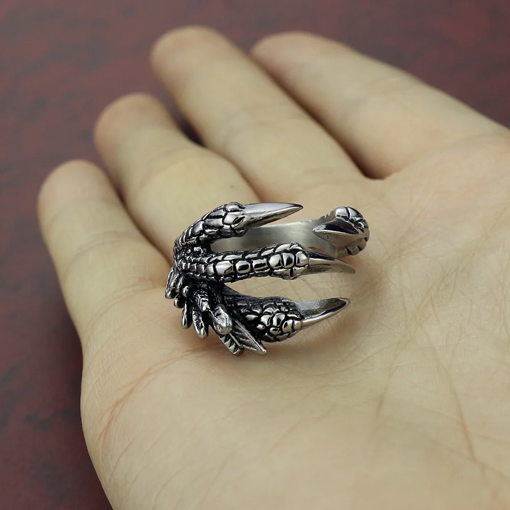 Titanium Steel Dragon Claw Ring Dier Sieraden Open Ring Outdoor Edc Punk Accessoires Gereedschap