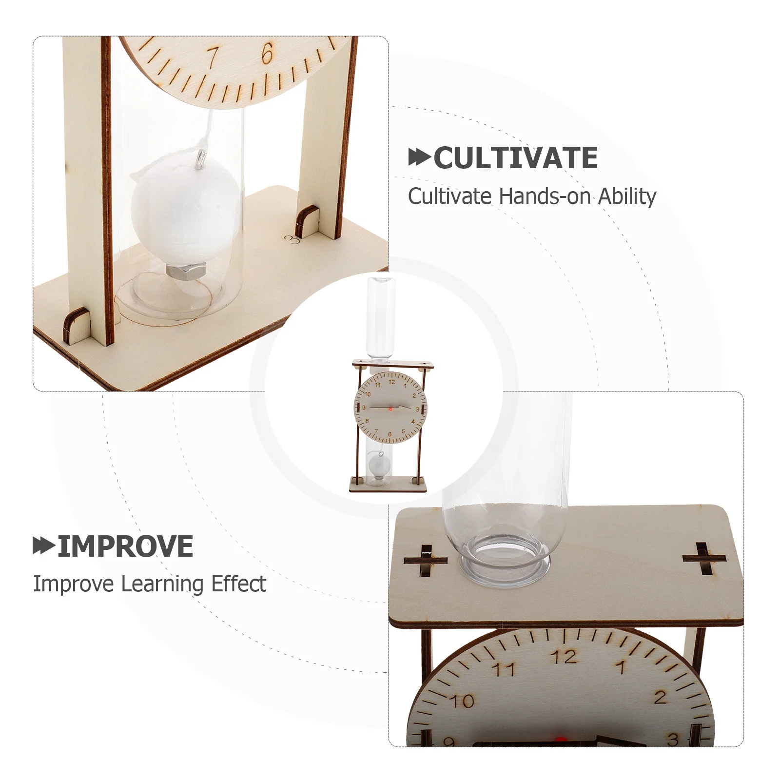 مجموعة واحدة من أدوات العلوم التعليمية على مدار الساعة المائية DIY للأطفال، مستلزمات التدريس الزمنية، مشاريع علمية للمدرسة المنزلية في الفصول الدراسية، قم ببناءك #4