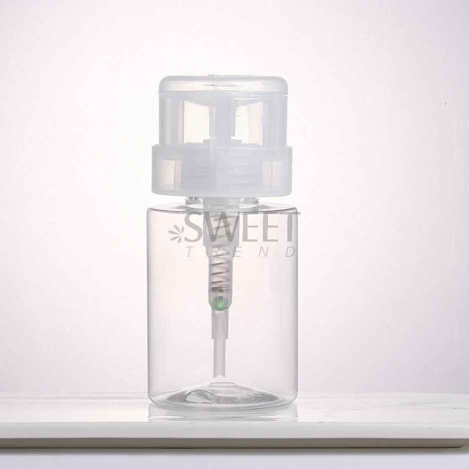 100ml 리필 가능 빈 프레스 펌프 병 클리어 디스펜서 액체 용기 리무버 클리너 폴란드어 메이크업 매니큐어 도구 액세서리