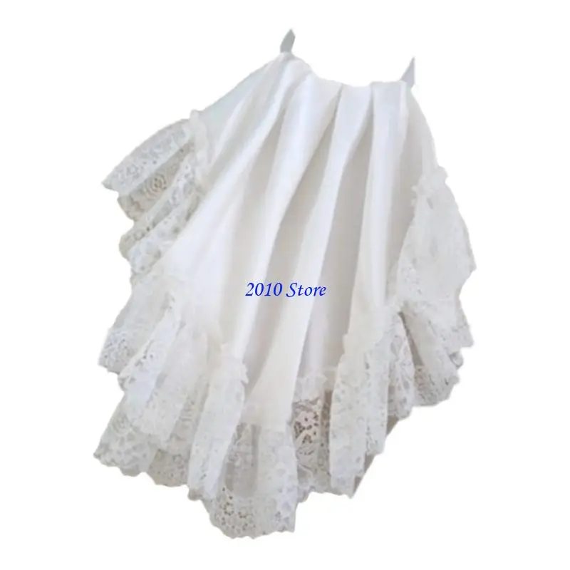 F3MF Kerah Renda Elegan Dapat Dilepas Kerah Palsu Jabot Tema Prancis untuk Pertunjukan Panggung