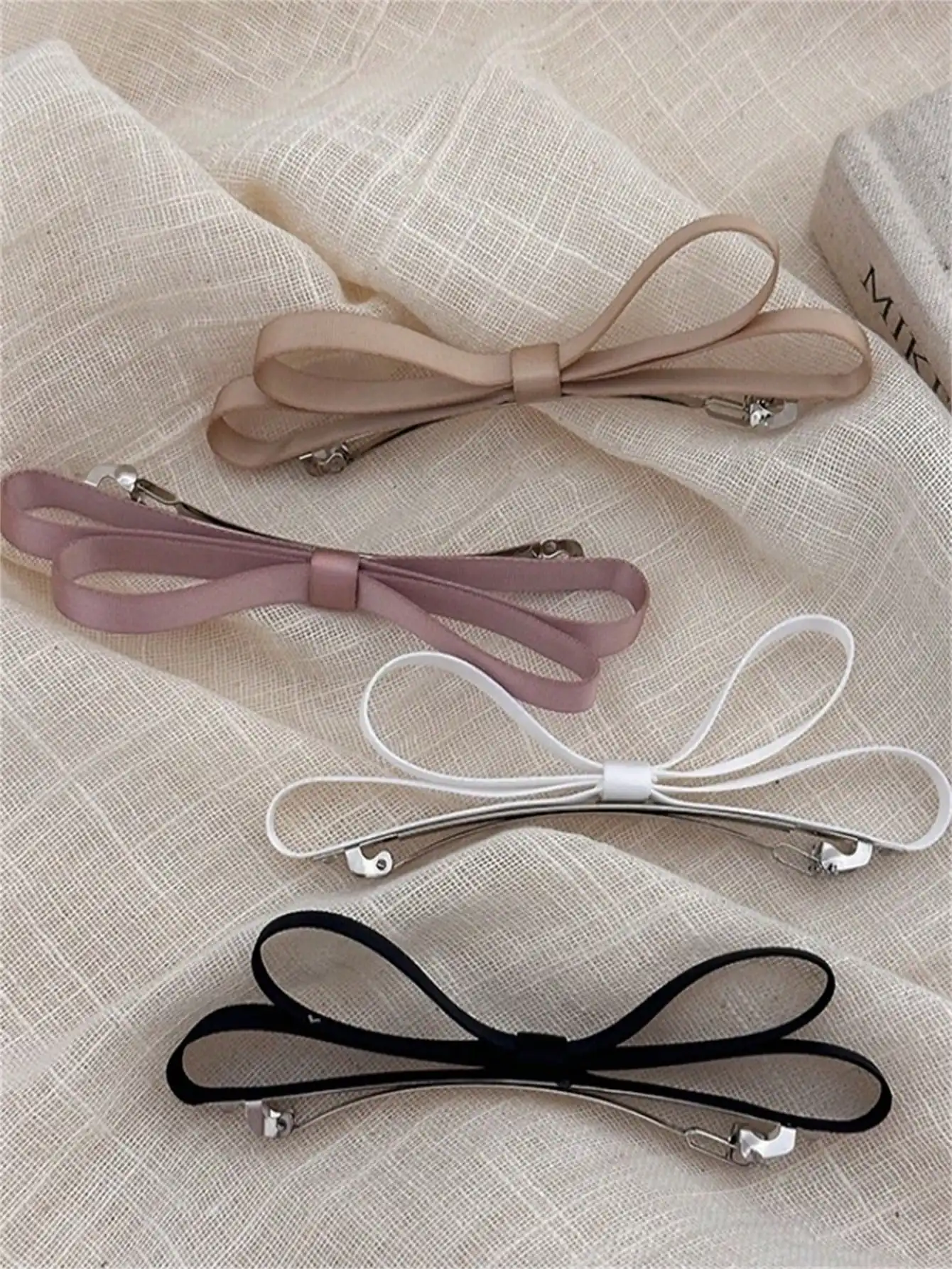 1 Women\'s new summer fashion simple bow hairpin spring clip back head hairpin hairpin headpiece