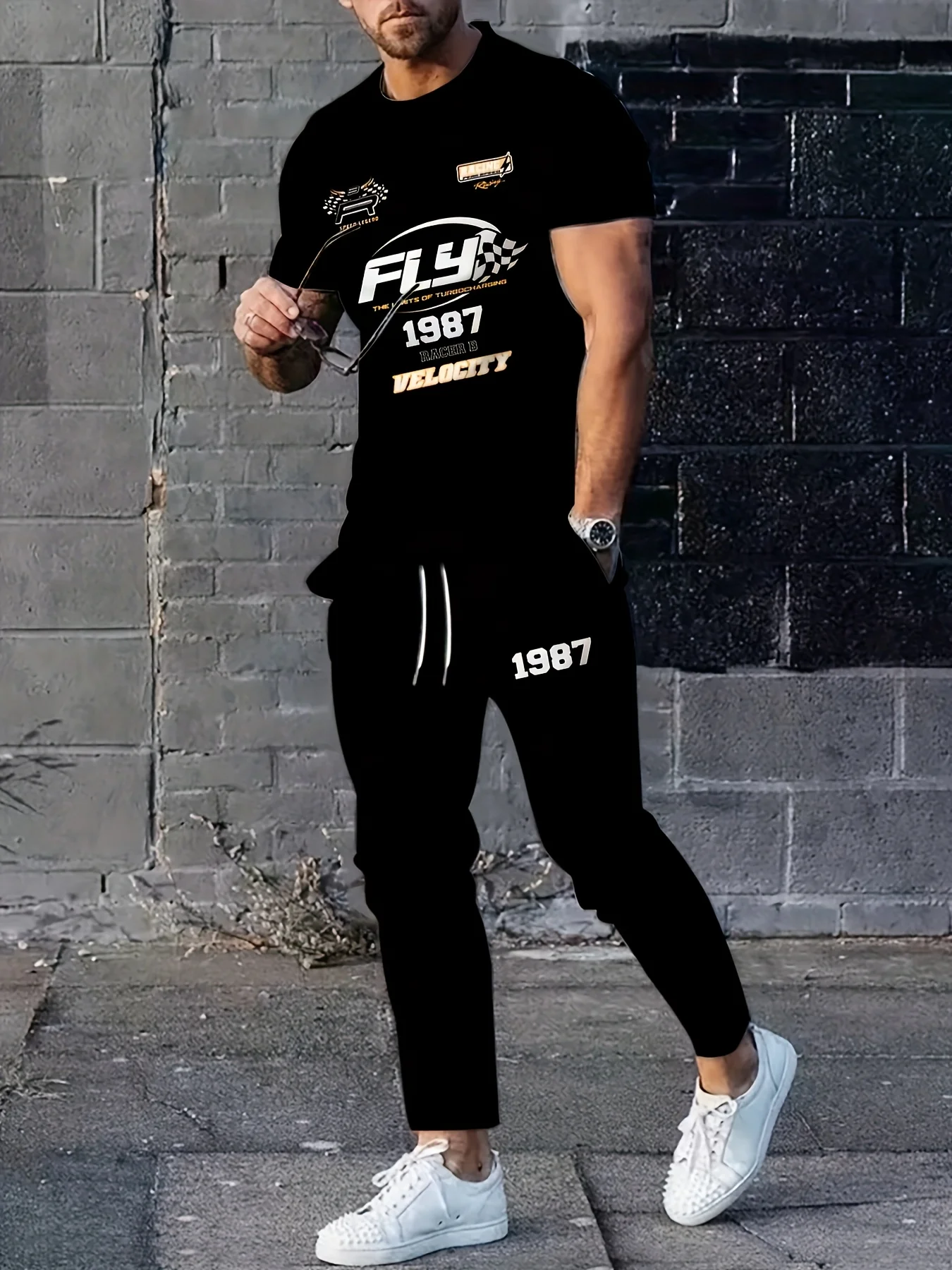 

Новый мужской костюм на лето 2025 года с 3D-принтом и круглым вырезом, повседневный модный и спортивный стиль на открытом воздухе.