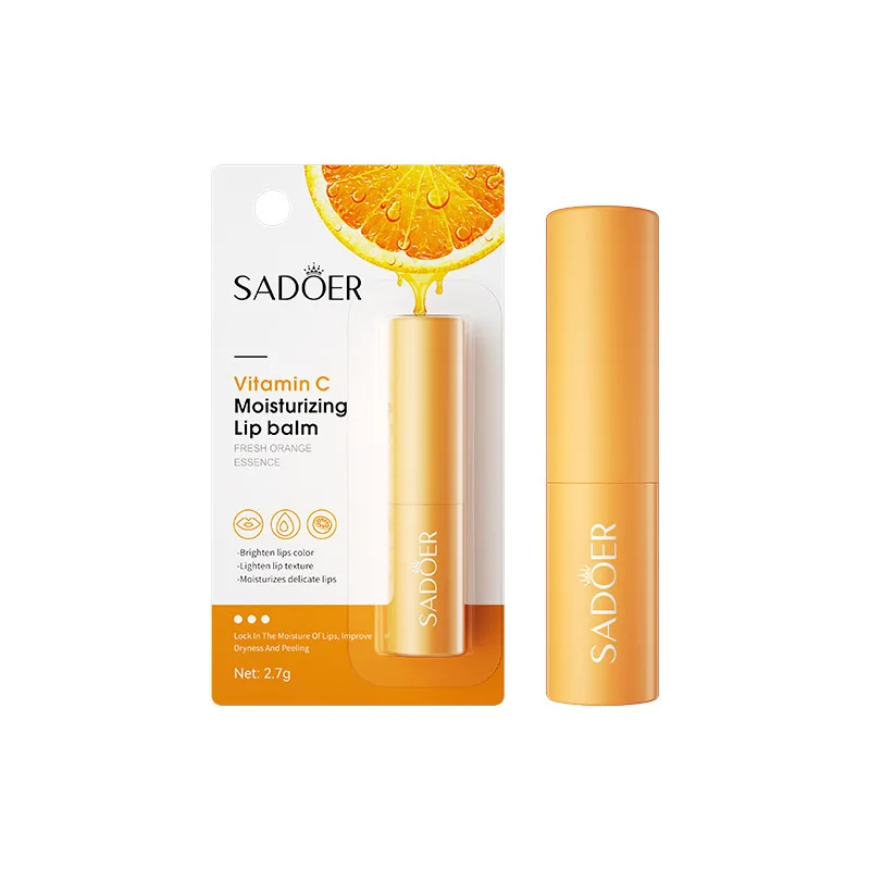 

SADOER Vitamin C Brightening Lip Balm Moisturizing Anti Cracking Hydrating Repair Nourishing Lipstick Lips Skin Care Products