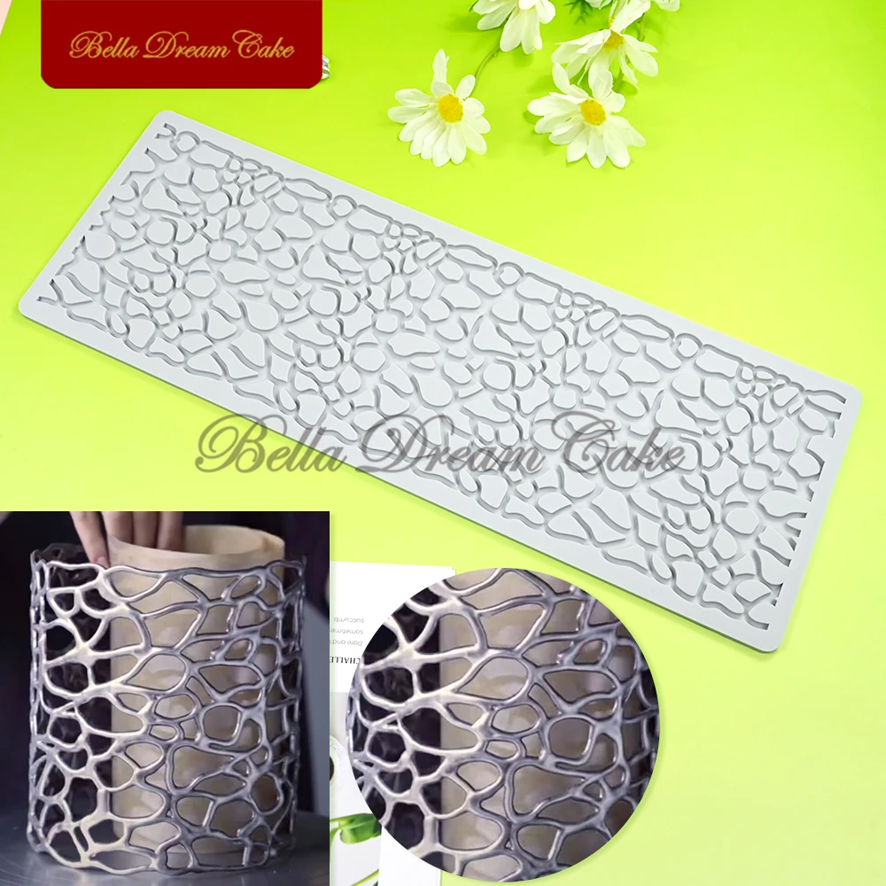 3D Hollow Crack Design Silicone Lace Mat DIY Cream Chocolate Mould Cuisine Baking Pad Wedding Cake Decorating Tools Bakeware