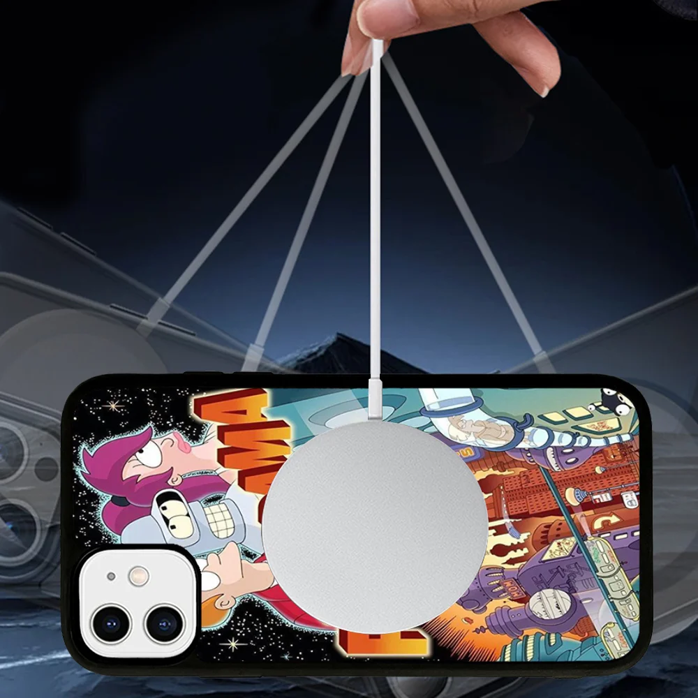 F-Futurama-Bender Art Phone Case Magnetic Case For iPhone 16 14 13 12 11 15 Pro Max Plus For Magsafe Wireless Charge Cover