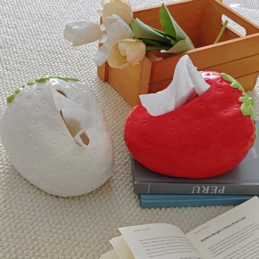 

Creative Cute Strawberry Tissue Box Large Capacity Plastics Paper Towel Case Universal Napkins Box Home Decoration