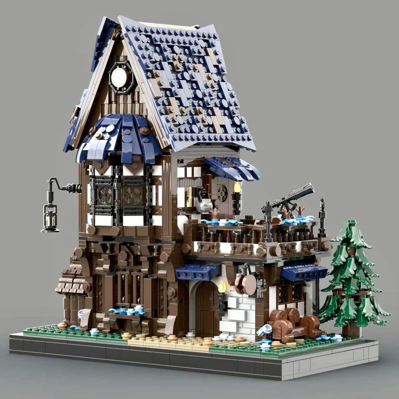 2257PCS Medieval Fantasy Tavern MOC Building Blocks DIY Modular Castle Series Creative Architecture Assembly Toys Gift