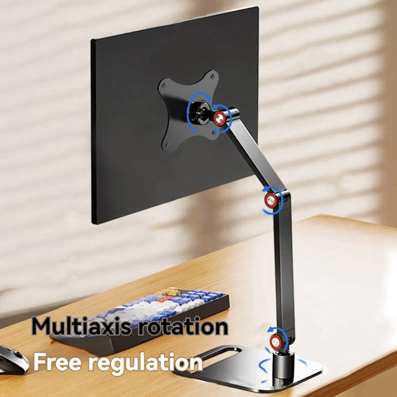 ●Monitor Stand Quick-Release Mount Aluminum Alloy Desktop Stand for 17-25 Inch Monitor Holder Support Bracket-ABFB