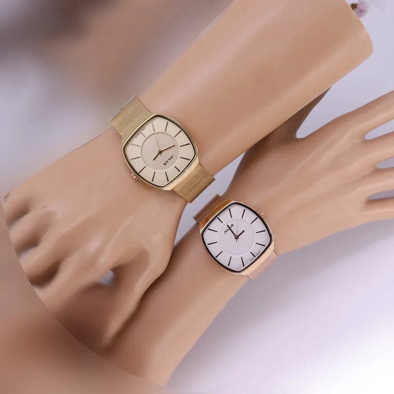 Julius Lady Women's Watch Japan Quartz Hours Top Fashion Dress Simple Bracelet Band Big Leather School Girl Birthday Gift no box