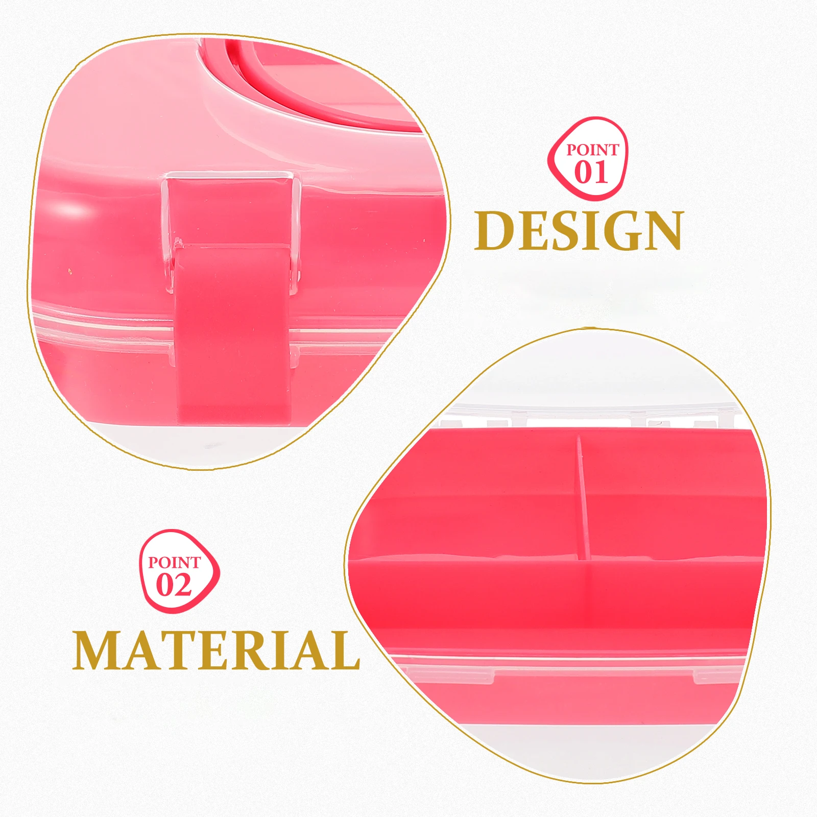 

Double Layer Storage Box Large Capacity Round Corner Portable Handle Safety Clasp Plastic Container For Home School Office