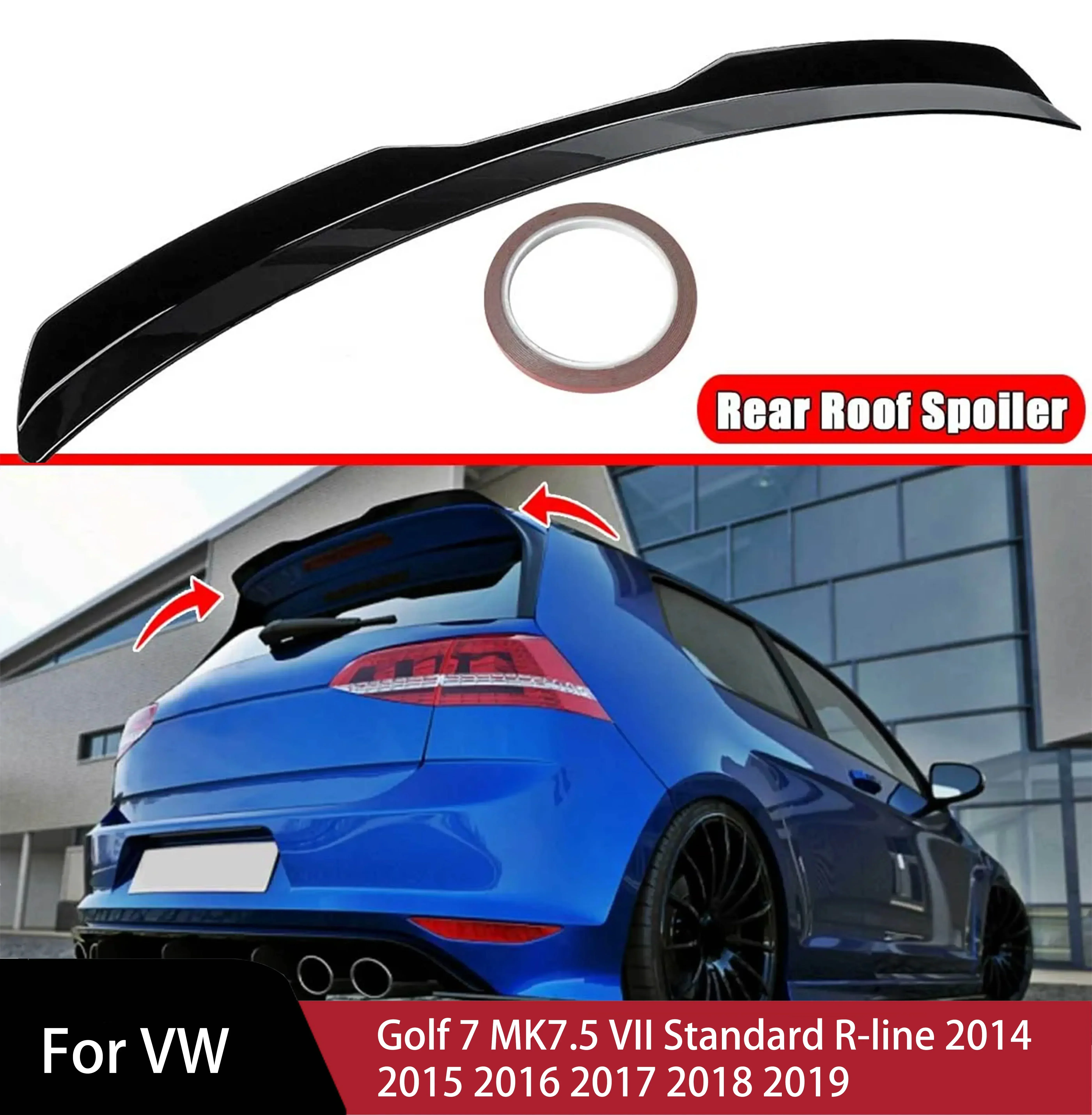 Rear Roof Spoiler Wing For VW Golf 7 MK7.5 VII Standard R-line 2014 2015 2016 2017 2018 2019 hatchback Top wing Rear decoration