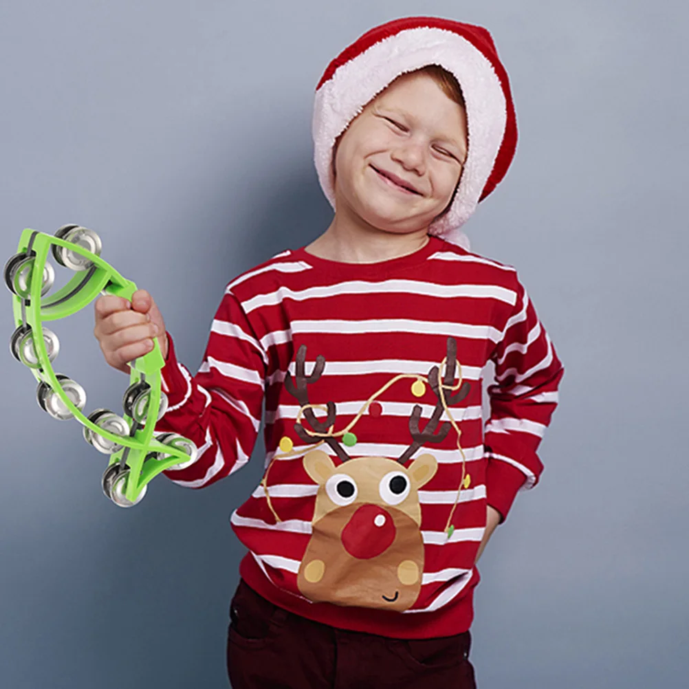 

2Pcs Fish Shape H Bell Green Color Percussion Tambourine Kids Musical Instruments Party Jingle Bells Toys For Dance