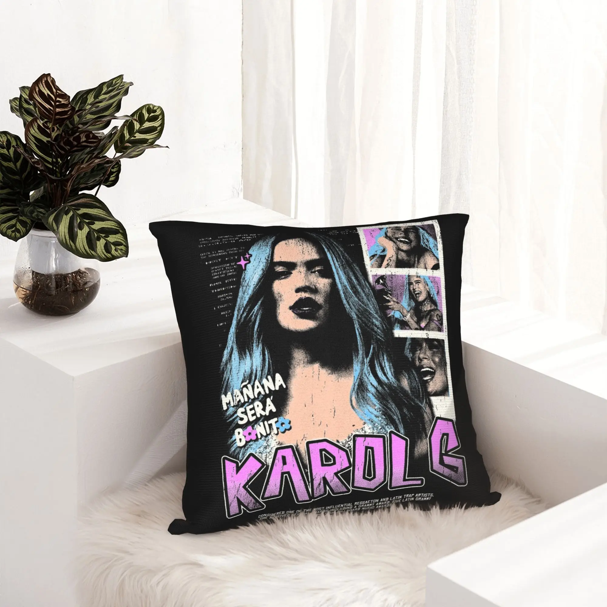 Karol G Pillowcase Printed Polyester Cushion Cover Gift  Pillow Case Cover Bed Square 40*40cm