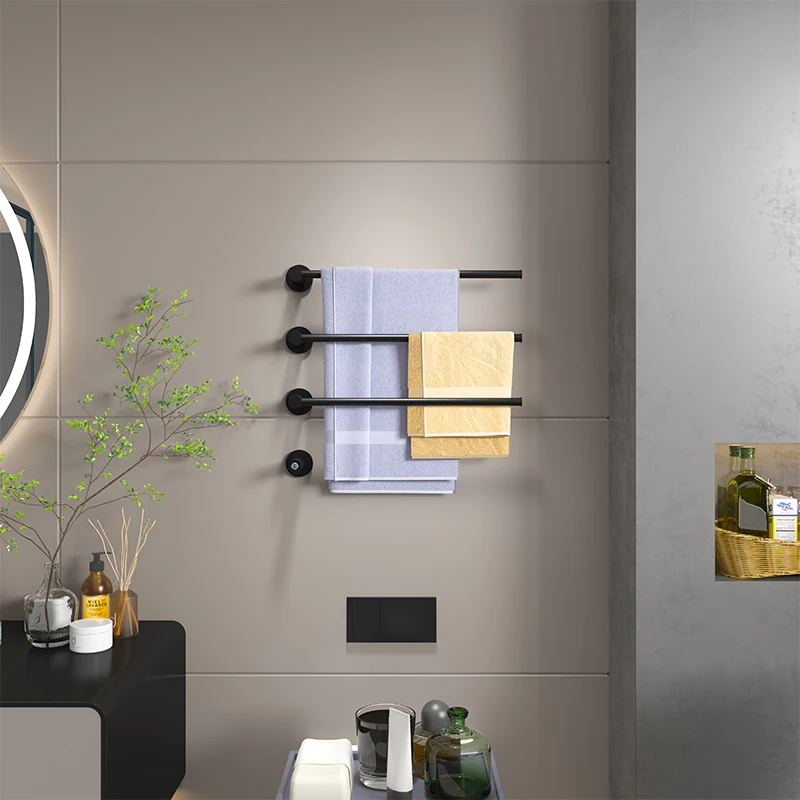 

Bathroom Accessories 3/4/5 Bars Wall Mounted Towel Racks 304 Stainless Steel Electric Heated Towel Bars