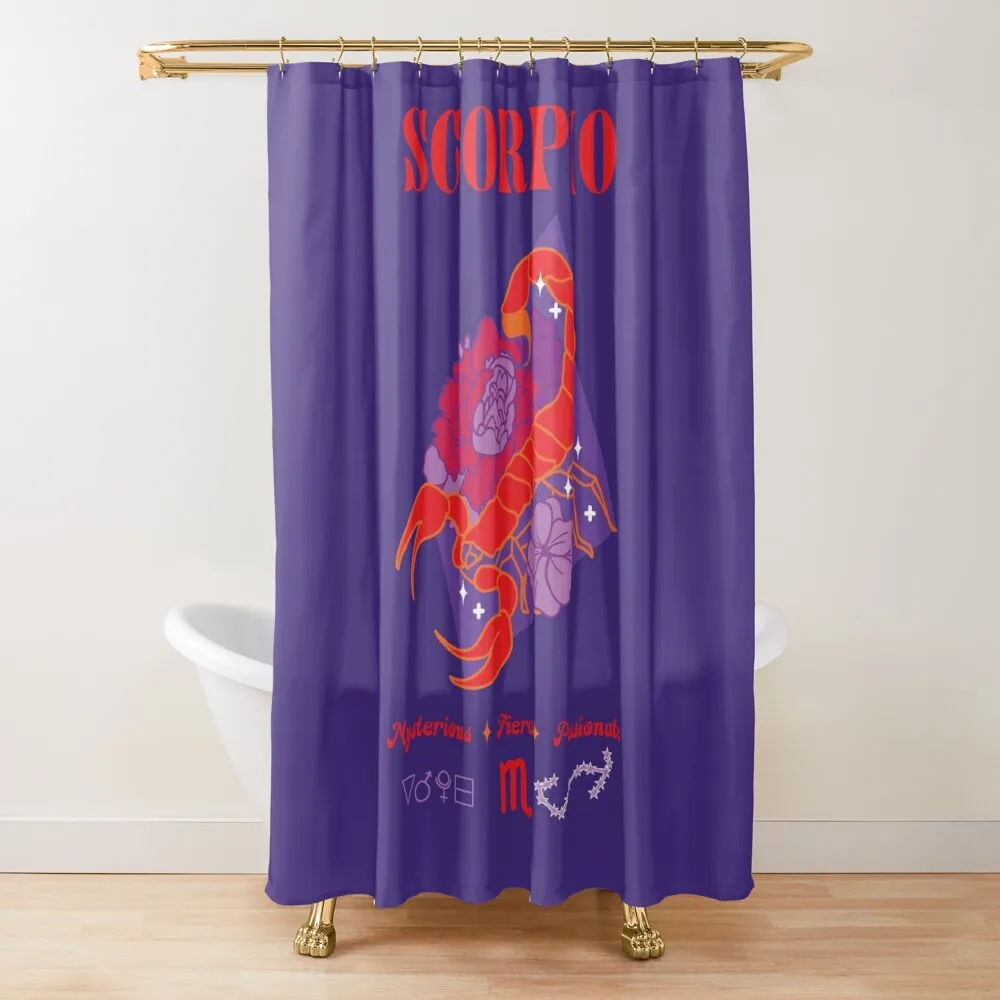 

Scorpio Scorpion - Jewel Shower Curtain Bathroom Accessorys Shower Bathroom Curtain