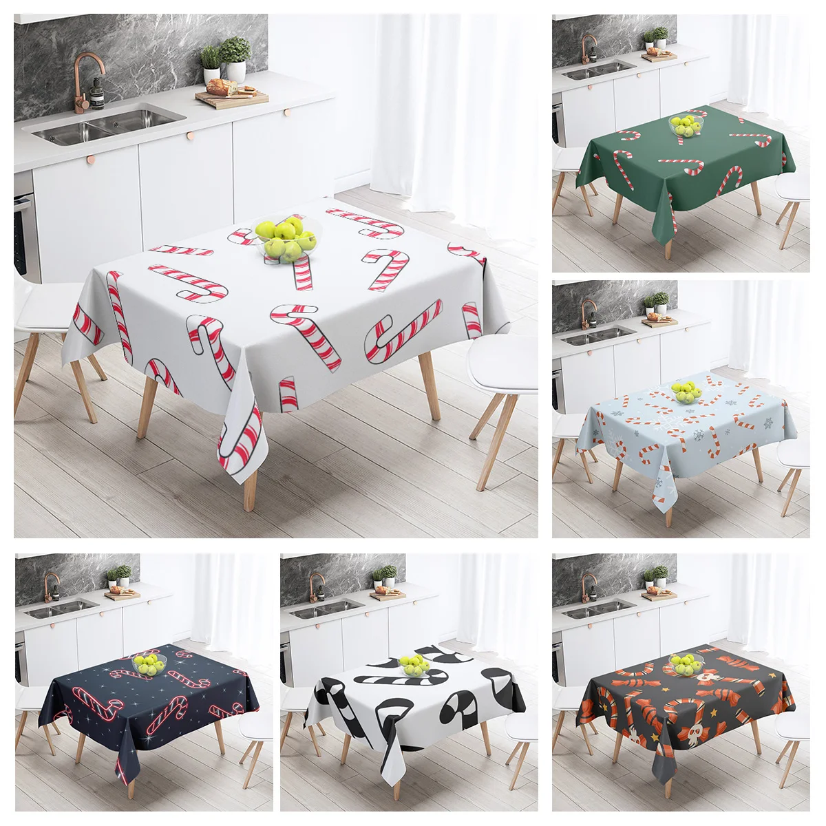 

Home tablecloths dining decoration and rectangular table accessories waterproof cloth Anti-stain restaurant Merry Christmas