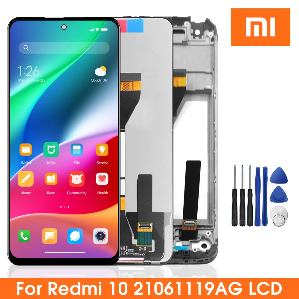 

6.5" Original LCD For Xiaomi Redmi 10 LCD Display Touch PanelDigitizerWithFrame Assembly Part For Xiaomi Redmi10 21061119AG