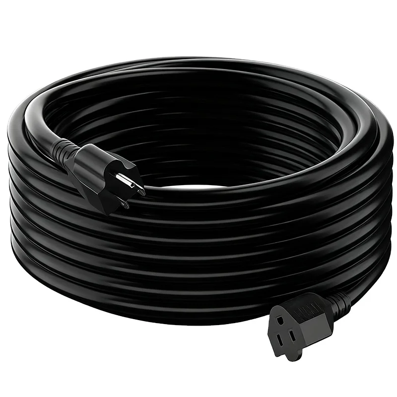 12/3   14AWG Heavy D-uty Outdoor Extension Cord US Standard Waterproof Power Cable for Lawn Mower Holiday Lights-HDF