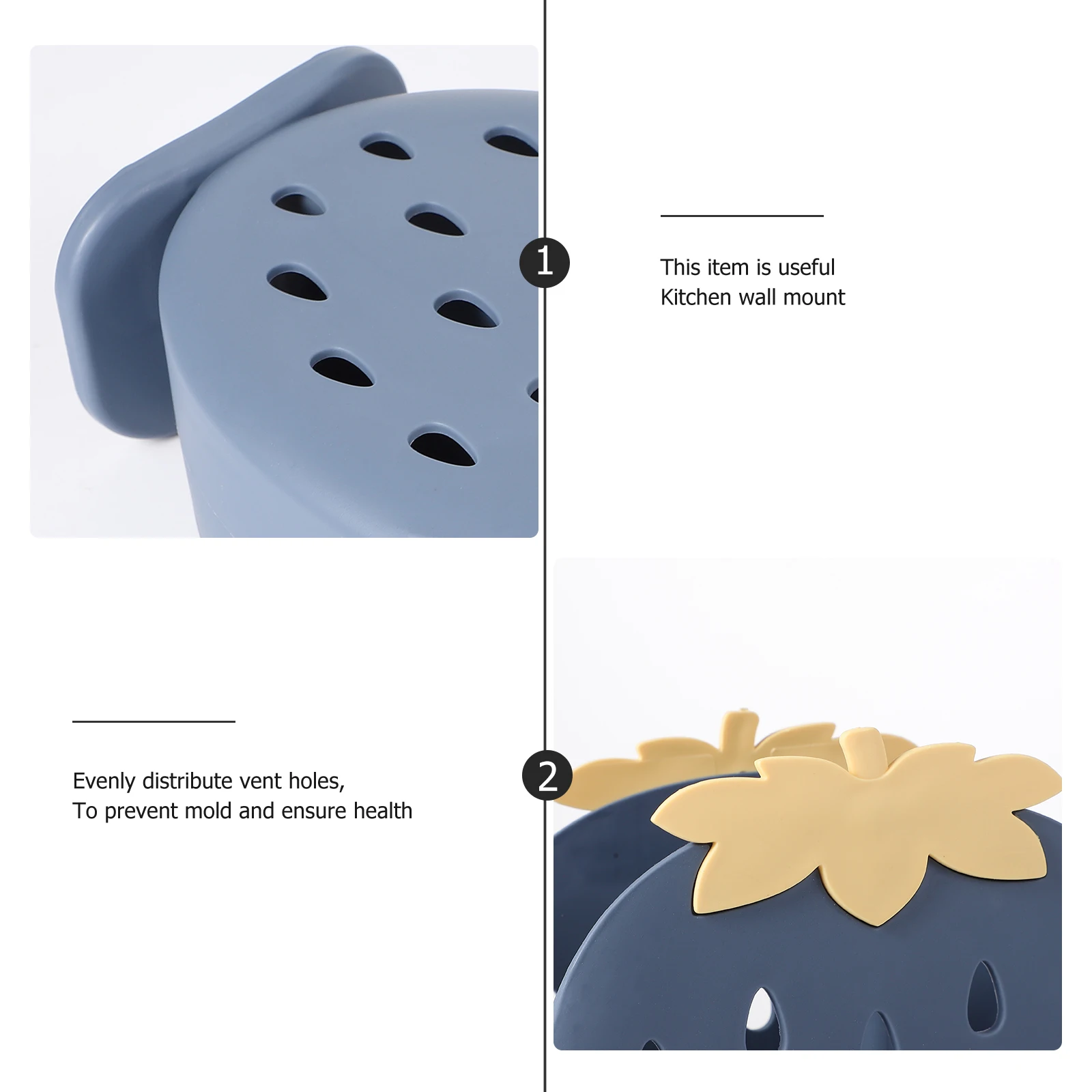 

1 Pc Drain Basket Utensils Holder Kitchen Rack Hanging Shape Storage Baskt Draining Drying Air Vent Prevent Mold Health Dual Use